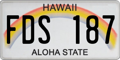 HI license plate FDS187