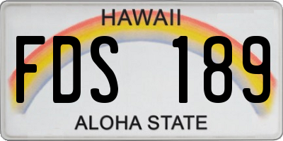 HI license plate FDS189