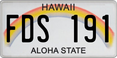 HI license plate FDS191