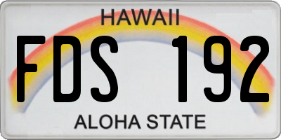 HI license plate FDS192