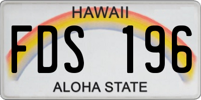 HI license plate FDS196
