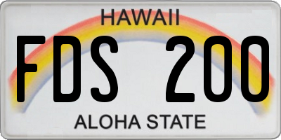 HI license plate FDS200