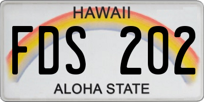 HI license plate FDS202