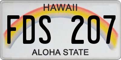 HI license plate FDS207