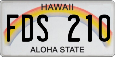 HI license plate FDS210
