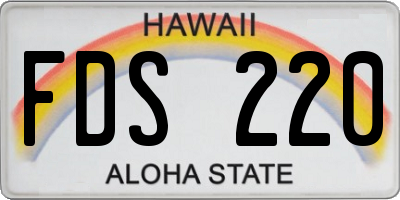HI license plate FDS220