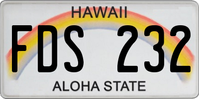 HI license plate FDS232
