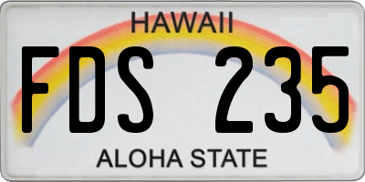 HI license plate FDS235