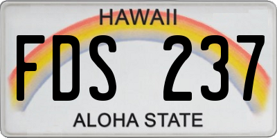 HI license plate FDS237