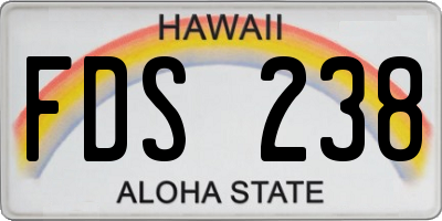 HI license plate FDS238