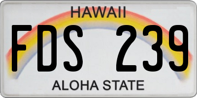 HI license plate FDS239