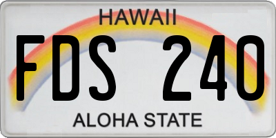HI license plate FDS240
