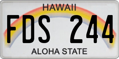 HI license plate FDS244