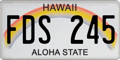 HI license plate FDS245