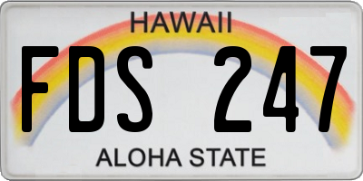 HI license plate FDS247