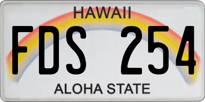 HI license plate FDS254