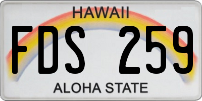 HI license plate FDS259
