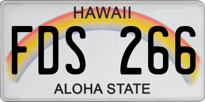 HI license plate FDS266