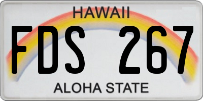 HI license plate FDS267