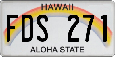 HI license plate FDS271