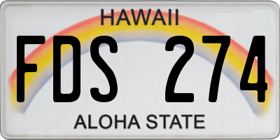 HI license plate FDS274