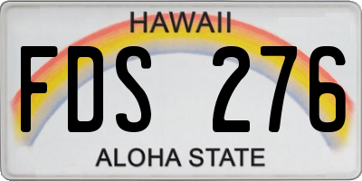 HI license plate FDS276