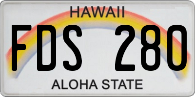 HI license plate FDS280