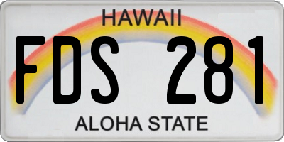 HI license plate FDS281