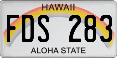 HI license plate FDS283