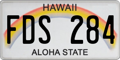 HI license plate FDS284