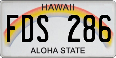 HI license plate FDS286