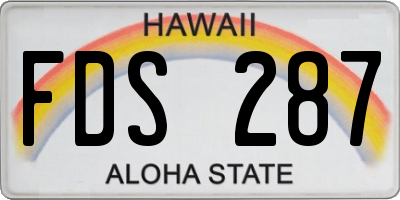 HI license plate FDS287
