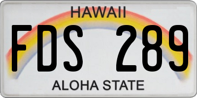 HI license plate FDS289