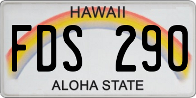 HI license plate FDS290
