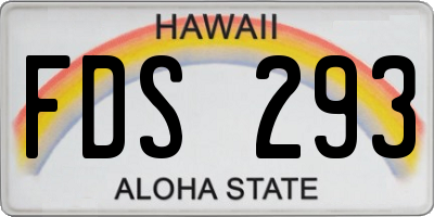 HI license plate FDS293