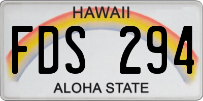 HI license plate FDS294