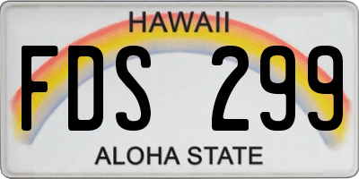 HI license plate FDS299