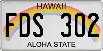 HI license plate FDS302
