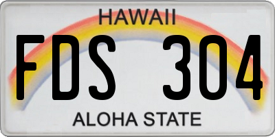 HI license plate FDS304