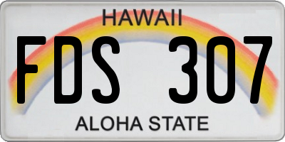 HI license plate FDS307