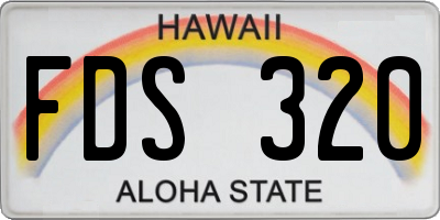 HI license plate FDS320