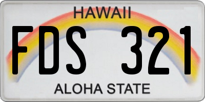 HI license plate FDS321