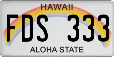 HI license plate FDS333