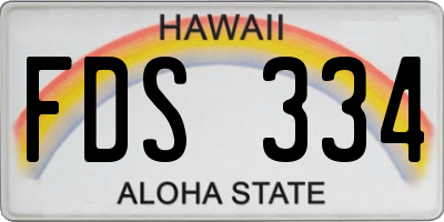 HI license plate FDS334