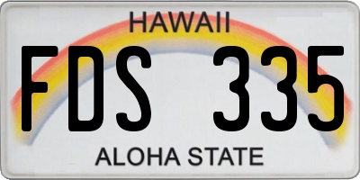 HI license plate FDS335