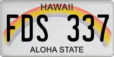 HI license plate FDS337