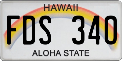 HI license plate FDS340