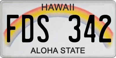 HI license plate FDS342