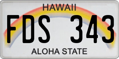 HI license plate FDS343