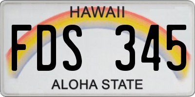 HI license plate FDS345